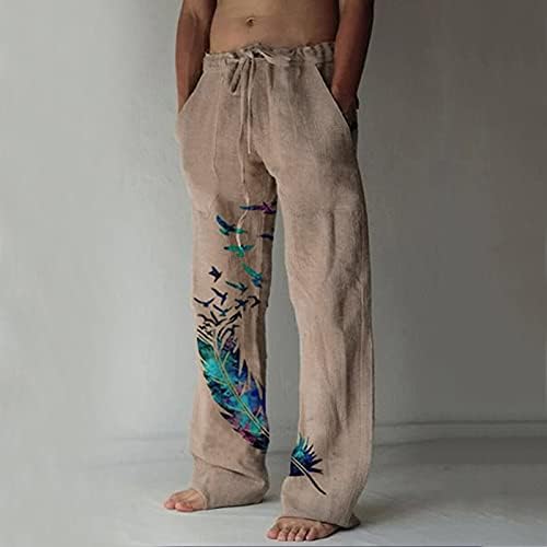Летни панталони во Дијаго мажи лесна опуштена соодветна обична плажа мода стилски директно џемпери памучни панталони памучни постелнина