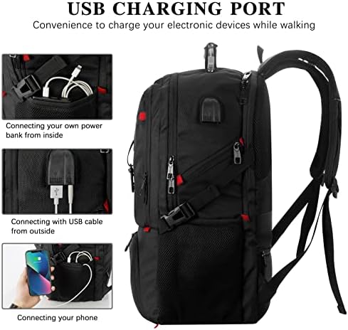 Јамција 18.4in Мажи лаптоп ранец со оддели за чевли за бизнис за пешачење во теретана, голема носење на торба за патувања со