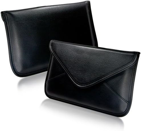 Boxwave Case компатибилен со Sony Xperia Z Ultra - елитна торбичка за кожен месинџер, синтетички кожен покритие дизајн на пликови за дизајн на Sony Xperia Z Ultra - Jet Black