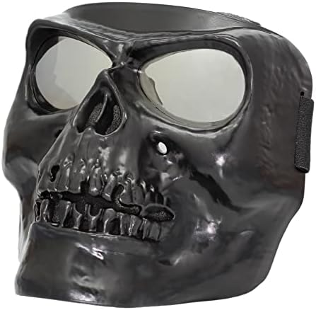 Череп Ерсофт Маска Маскливиот череп со целосна маска со лице со очила за отпорни на армиски навивачи, снабдувачки тактички маска за Ноќта на вештерките МакБаскет и