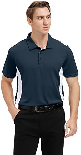Машки за голф кошули за мажи, влага, суво вклопување Поло кошула Брзо суво суво лежење со кратки ракави за мажи за мажи