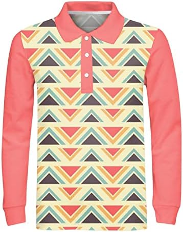 XXBR 3D дигитални поло кошули за мажи, графичко смешно вртоглаво копче за печатење на вратот, тенок фит тениски дизајнер на кошула