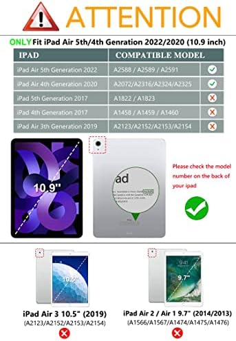 Vimorco ipad Air 5-ти/4-та генерација Поддршка за поддржувач на молив, iPad Air Case 5-та/4-та генерација за 10,9 инчи iPad