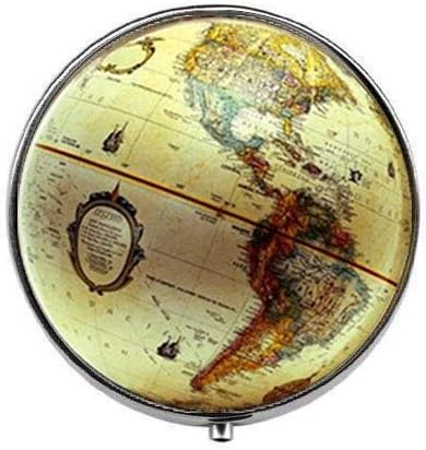 Светот Земјата Глобус Мапа Фото Стакло Пилула Кутија Бонбони Кутија Мода Накит Пријател Подароци