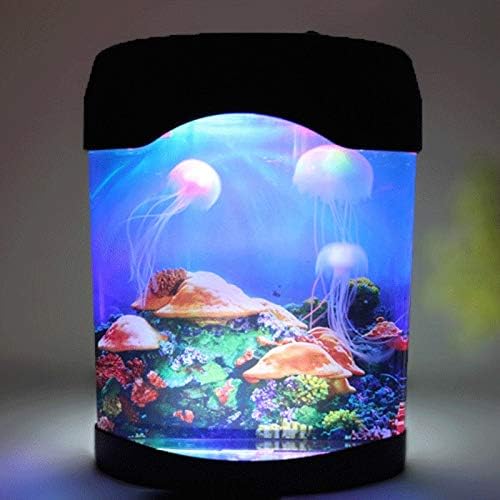 TJLSS Аквариум ноќна светло светло предводена светло вештачка ламба за расположение за пливање за декор на домашна маса