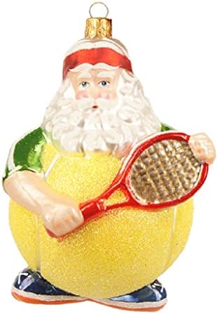 Тениска топка Дедо Мраз Полска стаклена елка украс спортска декорација