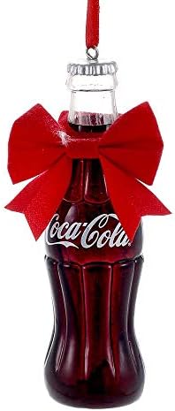4,5in Кока-Кола шише со ознака за подароци пластичен Божиќен украс