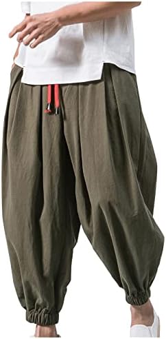 Зефотим мажи постелнина панталони со џебови лабави се вклопуваат во отворено дно обичен летен обичен моден плажа панталони