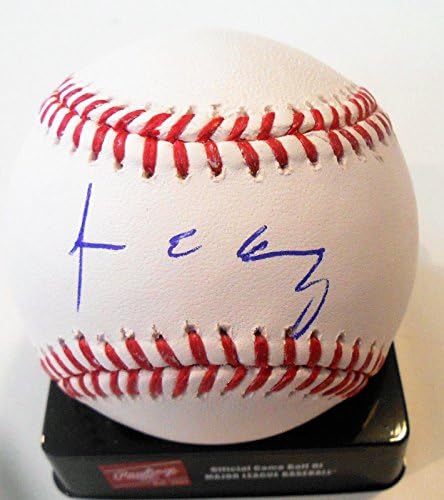 Јарлин Гарсија Потпиша Официјален Бејзбол Во Големата Лига Со Мајами Марлинс-Бејзбол Со Автограм