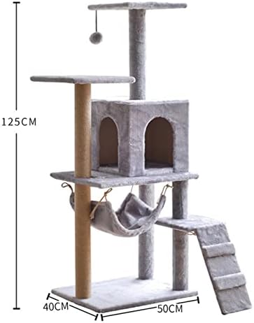 Mjkssh мачка дрво кула за мачки за затворени мачки повеќе нивоа на мачки мебел кондо со повеќе нивоа на мачки кондо со хамак