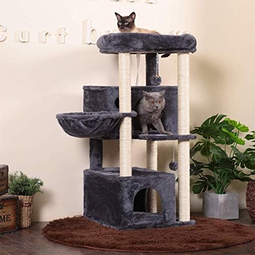 Cat-Брат Мачка Дрво, Мулти-Ниво Мачка Кондо За Голем Мебел За Кула За Мачки Со Столпчиња За Гребење Покриени Со Сисал, 2 Кадифен