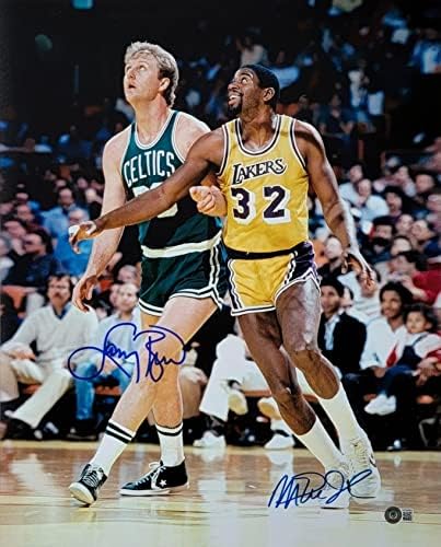 Лери Бирд и Меџик nsонсон ги автограмираа Селтикс Лејкерс 16х20 Фото Бекет Бедок на 4 - Автограмирани НБА фотографии