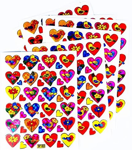 10 чаршафи цвет во црвено срце Loveубов птица Loveубов цвет цвет в Valentубени дневнички албум налепници за занаетчиски занаетчиски занаети за деца расадник за деца за дец