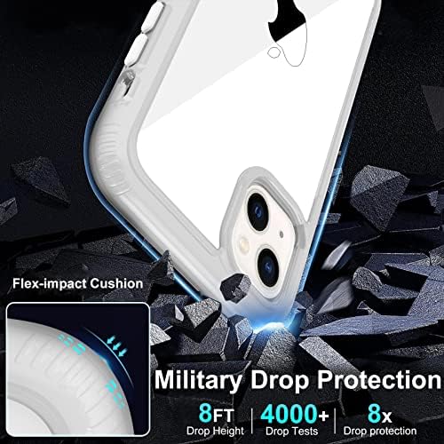 Rubcase за Iphone 13 Случај Јасно, со 2 x Заштитник На Екранот [Воена Заштита Одделение] [Не Пожолтување] Транспарентен Ударен