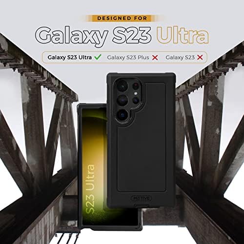 Мотив Тежок Случај За Samsung Galaxy S23 Ултра, Отпорен На Удари, Четирислоен Заштитен Телефон Од Воено Одделение-Црно, Дизајниран