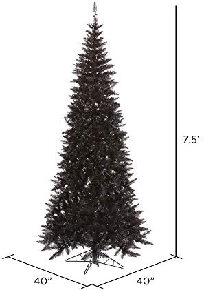 Викерман 7,5 'црна ела тенка вештачка новогодишна елка нелична, сезонски украсен украс во затворен простор