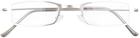 Eyekepper со 3-пакет рамка од не'рѓосувачки челик полу-очи за читање очила Читатели сребро +1,75
