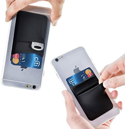 Hoblaze Телефонски држач за картички затегната ликра за паричник за џеб кредитна картичка за лепила за лепило од 3М лепила за