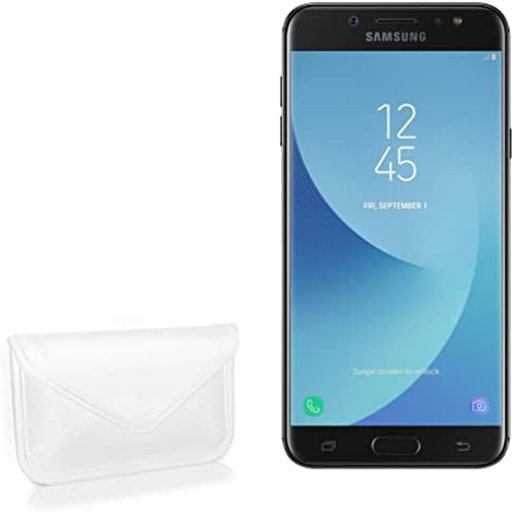 Case Boxwave Case компатибилен со Samsung Galaxy J7+ - Елитна торбичка за кожен месинџер, синтетички кожен покритие дизајн на
