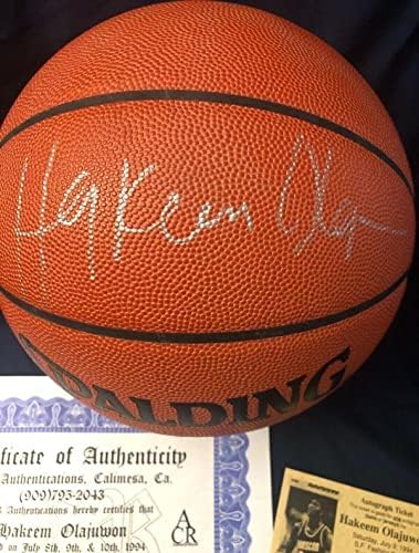 ХАКЕЕМ ОЛАЈУВОН АВТОГРАФИРАНА потпишана кошарка за модел во НБА -играта во НБА - автограмирани кошарка