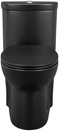 Швајцарски Медисон СМ-1Т205МБ Возвишено Едноделно Издолжено Тоалетно Двојно Испирање, Мат Црно
