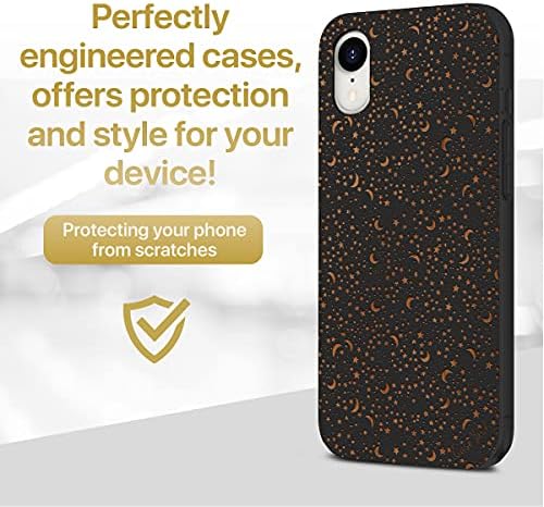 Случај Двор дрво телефон случај за iPhone XR Ласерски Врежан Ноќно Небо Дизајн Црно Дрво Компатибилен iphone случај Заштитни