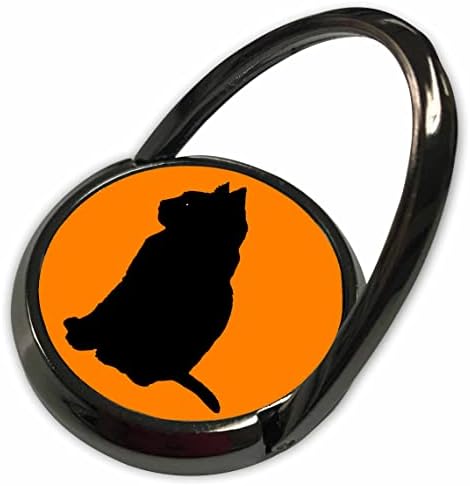 3drose Ноќта на вештерките црна мачка силуета минималистичка форма - телефонски прстени