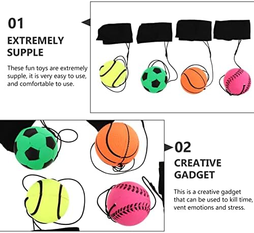 Стобк деца играчки на отворено играчки на отворено 4PCS спортски зглобни топки гума жива кошарка Бејзбол фудбалски тенис Враќање