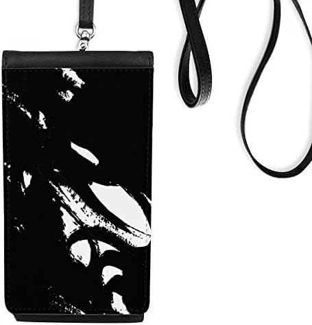 Четката неправилна текстура Телефонска чанта чанта што виси мобилна торбичка црн џеб