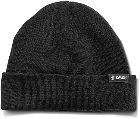 Roark Run Amok Run Beanie, волна мешавина капа за мажи, идеална капа за зима или лето, црна, една големина