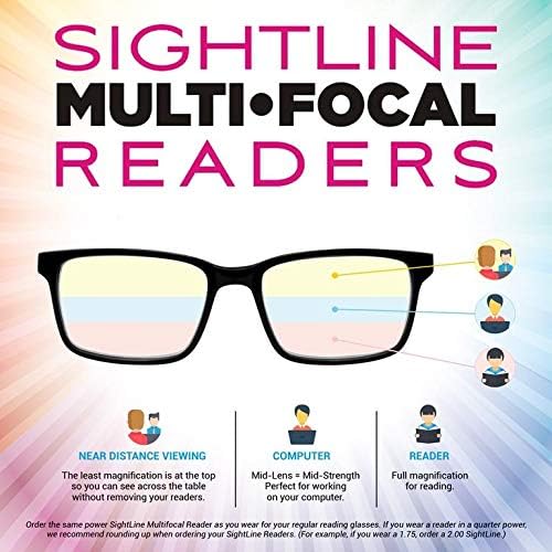 Sightline P 307 XL Прогресивни очила за читање со повеќефокуси Ултра премија за квалитет Ацетат рамка AR обложени леќи сиви