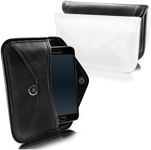 Boxwave Case Компатибилен со LG W10 Alpha - Елитна кожна торбичка за месинџер, синтетички кожен покритие дизајн на пликови за