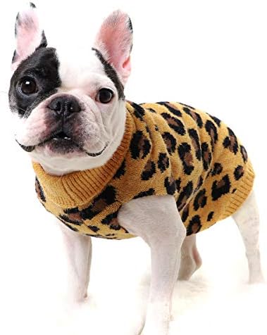 Џемпери за кучиња од кучиња леопард шема кучиња џемпери од џемпери за трикотажа за мало средно куче