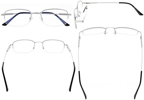 Eyekepper Half-Rim UV заштита Прогресивни очила за читање 3 нивоа мултифокуси читатели мажи жени кои се наведнуваат во мемориска