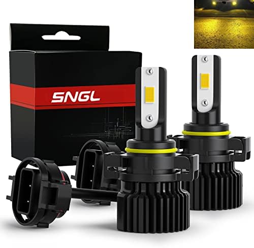 SNGL PSX24W 2504 LED Светилки за Магла жолта 3000k 6400LM, Без Вентилатор 12276 2504 PSX24W LED Светилки За Замена На Светилка