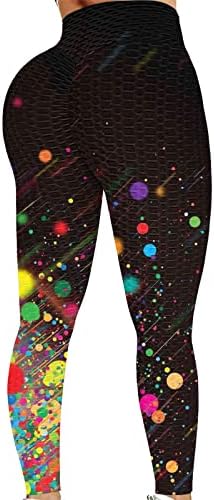 Хеланки со високи половини за жени атлетски меки џегингс печатени панталони за трчање велосипедска јога