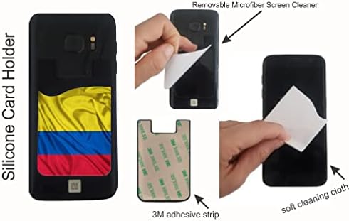 Дизајн на знамето на Колумбија - Силиконски 3М лепила за лепила за лепила за клетки на паричникот за iPhone/Galaxy Android Телефонски