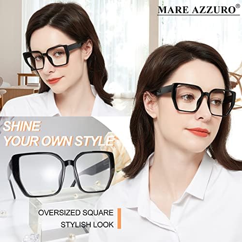 Маре Азуро преголем квадрат за читање очила жени трендовски големи читатели 1.0 1,25 1,5 1,75 2.0 2.25 2.5 2.75 3.0 3.5