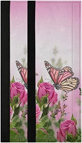 Оаренкол Пеперутка рози розово цветни цветни фрижидер рачки на вратата на вратата на вратата на вратата од 2 кујнски апарати декор за фрижидер за миење садови