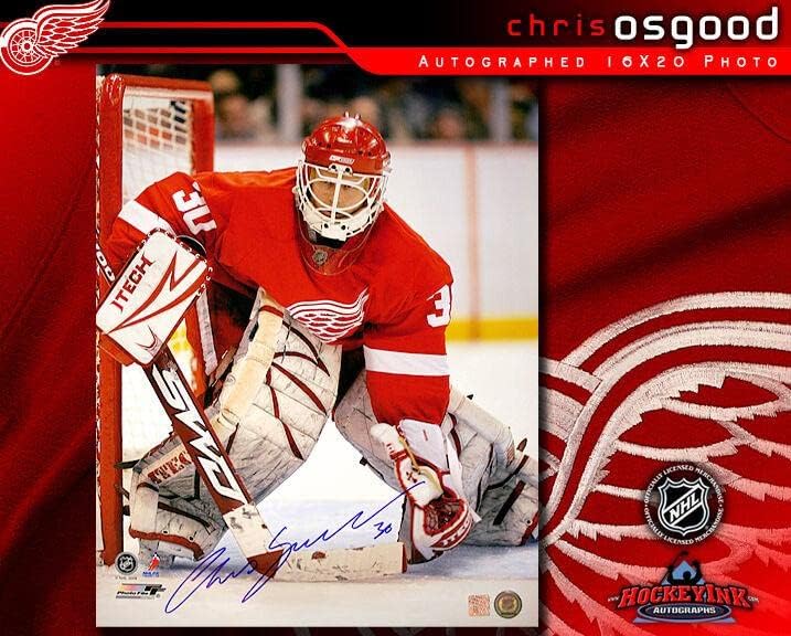 Крис Озгуд потпиша црвени крилја 16x20 Фото -77001 - Автограмирани фотографии од НХЛ