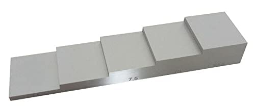 HFBTE 1018 челик калибрациски блок -чекор клин 5 Чекор 2,5мм 5,0мм 7,5мм 10мм 12,5мм опсег на грешки ± 0,01мм за ултразвучен мерач на дебелина во дебелината на НДТ и калибрацијата